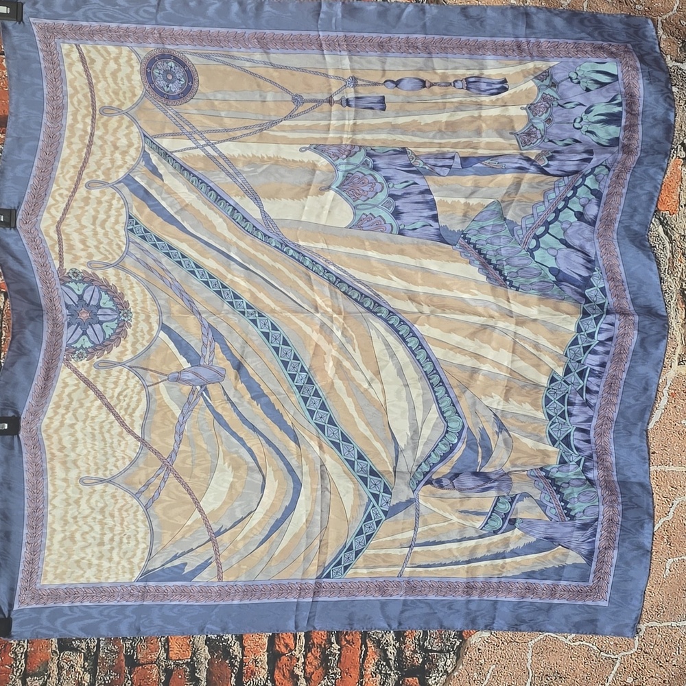 Ginnie Johansen Silk Tapestry Scarf, Vintage